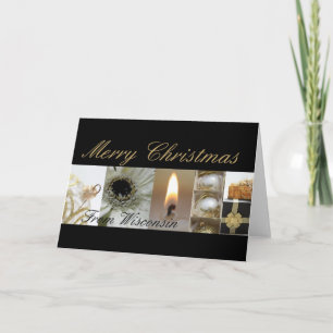 Tarjeta Festiva Wisconsin Merry Christmas Collage Card