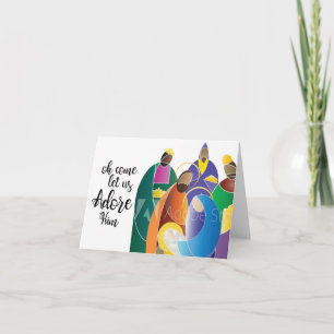 Tarjeta Festiva Wisemen, Oh Ven, Déjanos Adorarle
