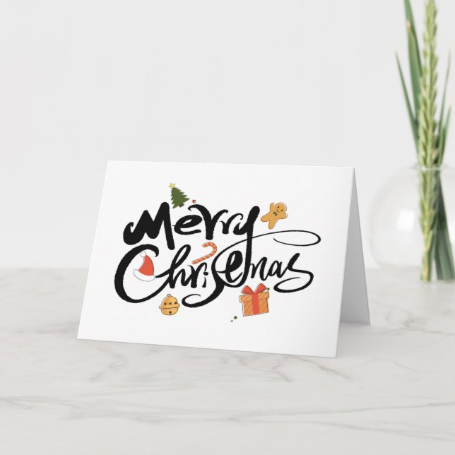 Tarjeta Festiva Wishing Happy Holiday Snow Balls Decor Christmas (Anverso)