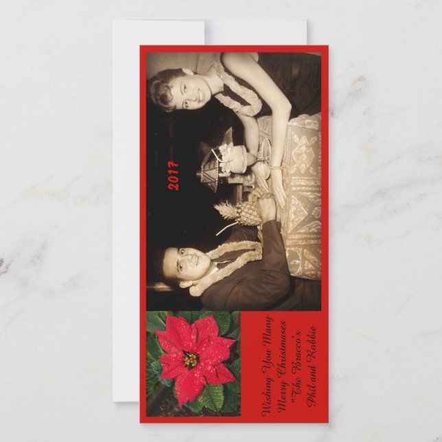 Tarjeta Festiva Wishing You Many Merry Christmases (Anverso)