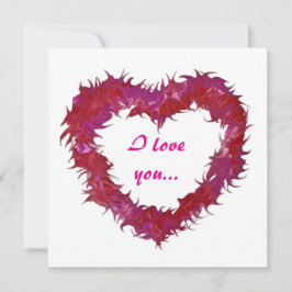 Tarjeta Festiva Wispy Red Heart Valentines Day Cards