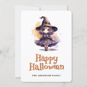 Tarjeta Festiva Witch Happy Halloween Card