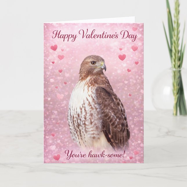Tarjeta Festiva With You, Always – Red-Tailed Hawk Valentine’s Day (Anverso)