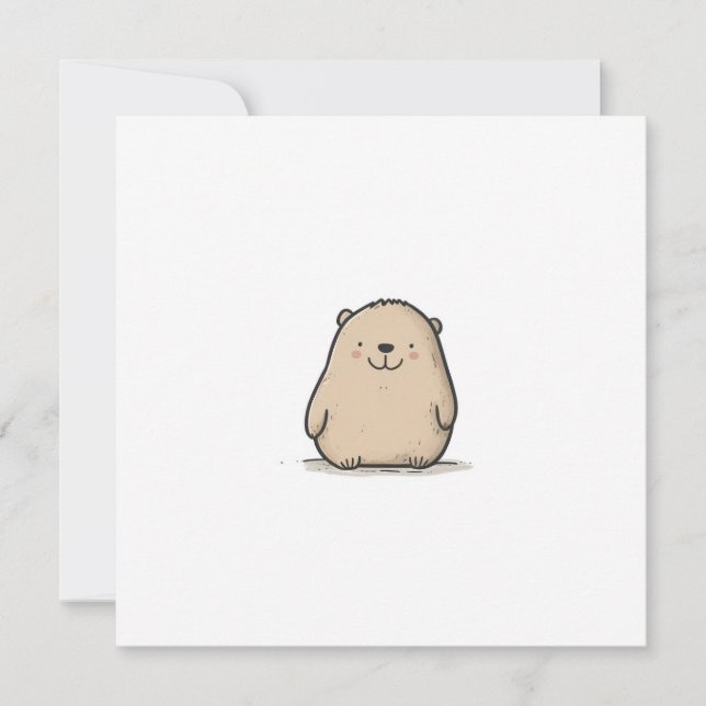 Tarjeta Festiva Wombat Adorable Watercolor (Anverso)