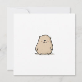 Tarjeta Festiva Wombat Adorable Watercolor