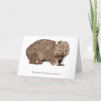 Tarjeta Festiva Wombat (Vombatus ursinus)