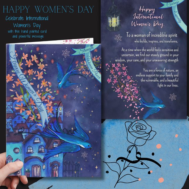 Tarjeta Festiva Women's Strength & Spirit  Women's Day Card (Women's Strength & Spirit Women's Day Card)