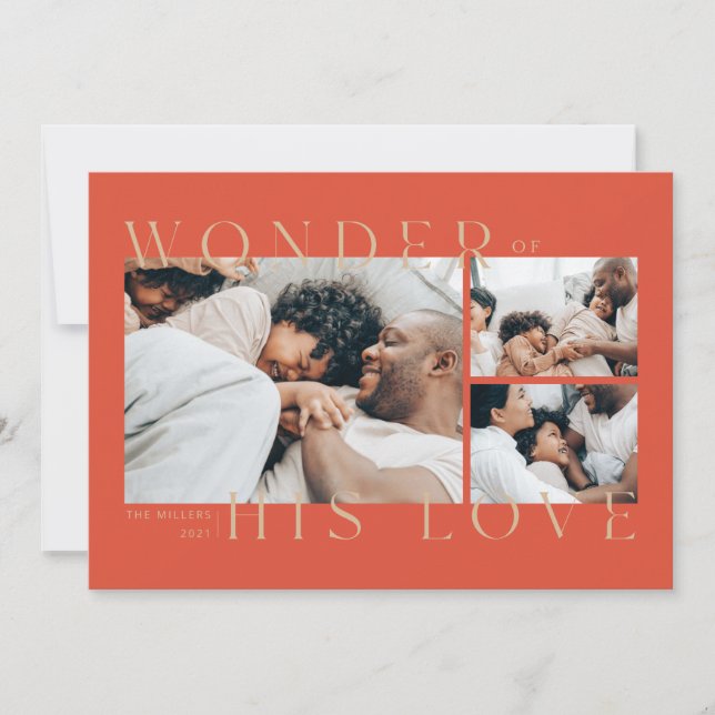 Tarjeta Festiva Wonder of His Love Christmas Card (Anverso)