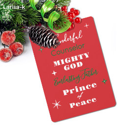 Tarjeta Festiva Wonderful Counselor Names of Jesus Christmas