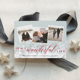 Tarjeta Festiva Wonderful Life | Multi Photo Christmas