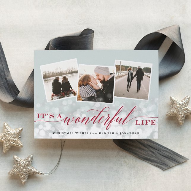 Tarjeta Festiva Wonderful Life | Multi Photo Christmas (Subido por el creador)