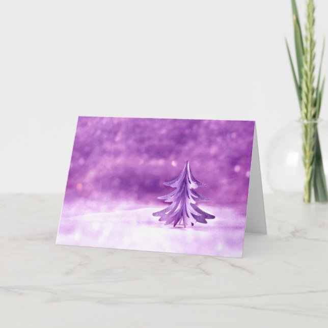 Tarjeta Festiva Wonderland Navidades morados (Anverso)