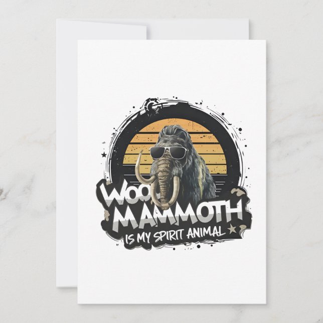Tarjeta Festiva Woo Mammoth Is My Spirit Animal Art (Anverso)