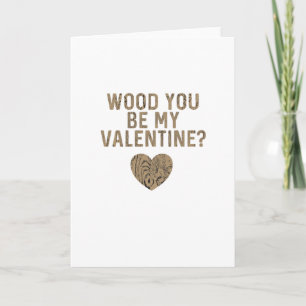 Tarjeta Festiva Wood You Be My Valentine Personalizado Card