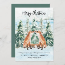 Woodland Fox Snowy Forest Cute Navidades