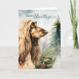 Tarjeta Festiva Woodland, la temporada de perros hongos afganos