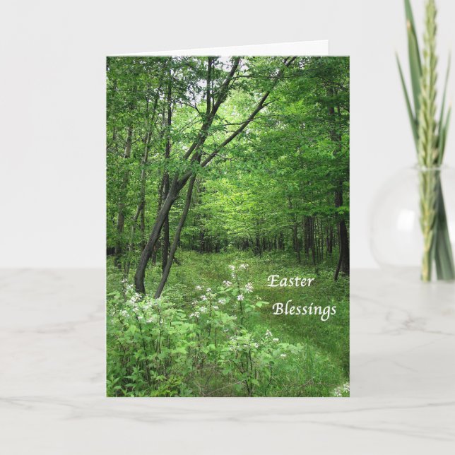 Tarjeta Festiva Woodland Path Easter (Anverso)