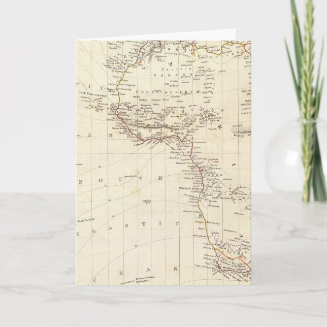 Tarjeta Festiva World, gnomonic proj I Africa y South Europe (Anverso)