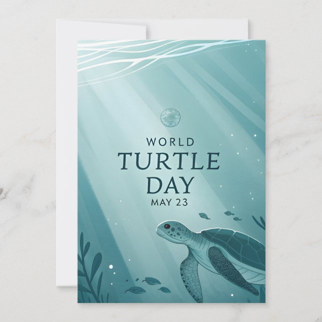 Tarjeta Festiva World Turtle Day Underwater Sea Turtle Art (Anverso)