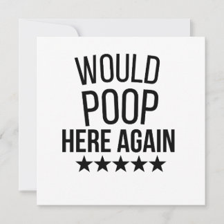 Tarjeta Festiva Would Poop Here Again FunnCustom-Cut Vinyl Sticker
