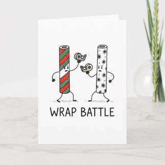 Tarjeta Festiva Wrap Battle - Funny Christmas Card