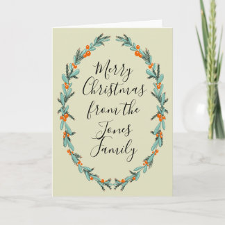 Tarjeta Festiva Wreath Christmas Card