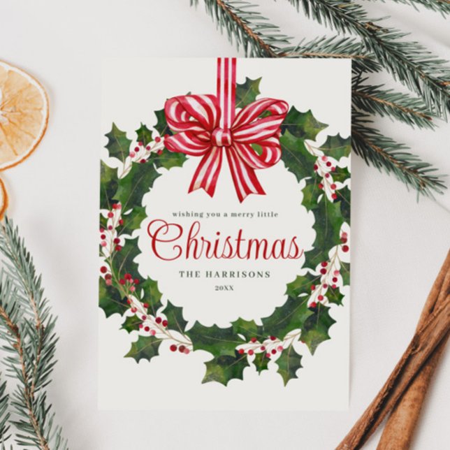 Tarjeta Festiva Wreath de acuarela caprichosa (Subido por el creador)