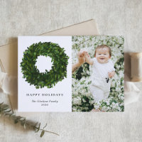 Wreath de Boxwood pintada a mano feliz foto de vac