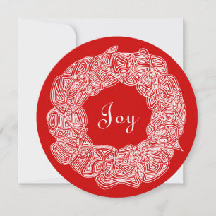 Tarjeta Festiva Wreath de Navidades blancos