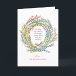 Tarjeta Festiva Wreath de Navidades de acuarela<br><div class="desc">Envíe saludos y mensajes de vacaciones a la familia y amigos con esta elegante tarjeta de vacaciones que incluye un ilustracion de flores de color agua con vegetación y bayas. Personaliza esta tarjeta plegada con tu propio mensaje,  nombres y una foto.</div>