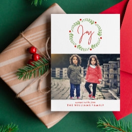 Tarjeta Festiva Wreath de Navidades de acuarela