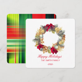 Tarjeta Festiva Wreath de Navidades elegantes