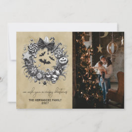 Tarjeta Festiva Wreath espeluznante