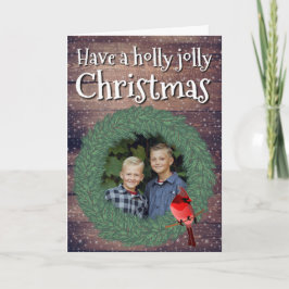 Tarjeta Festiva Wreath Have Holly Jolly Navidades