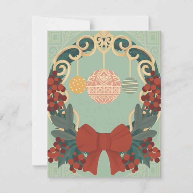 Tarjeta Festiva Wreath navidades