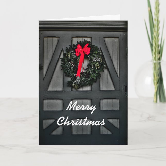 Tarjeta Festiva Wreath navidades (Anverso)