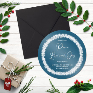 Tarjeta Festiva Wreath Navidades brillantes de luz de cadena