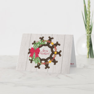Tarjeta Festiva Wreath Navidades de herradura