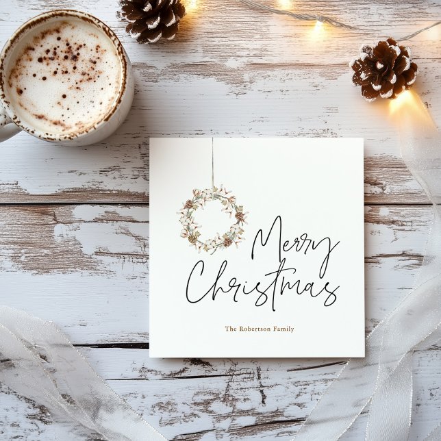 Tarjeta Festiva Wreath, Navidades minimalistas (Subido por el creador)