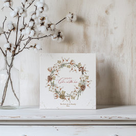 Tarjeta Festiva Wreath, Navidades minimalistas