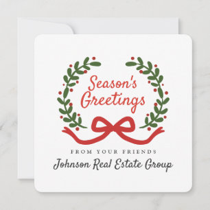 Tarjeta Festiva Wreath navidades Saludos navideños