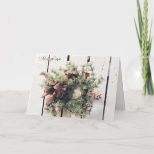 Tarjeta Festiva Wreath on the Fence