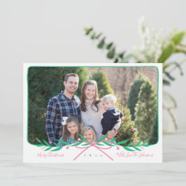 Tarjeta Festiva Wreath preferida personalizada de vacaciones con a