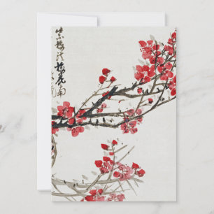 Tarjeta Festiva Wu Changshi - Flores de ciruela