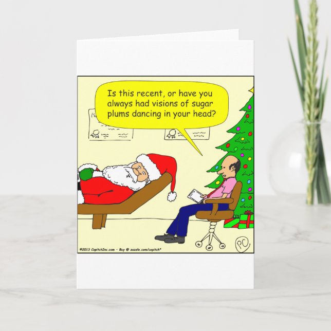 Tarjeta Festiva x30 Santa habla con su terapeuta - Personalizado (Anverso)