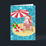 Tarjeta Festiva xmas beach santa claus<br><div class="desc">"xmas beach santa claus ", "beach santa claus""navidades july""tropical santa claus""florida santa claus""island santa claus""california santa claus""holiday santa claus""hawaii santa claus""verano santa claus", beach ball, navidades, navidades divertidos, sandta, santa, claus, vacaciones, navidad, california santa, florida santa, hawaii santa, xmas july, tropical santa, vacaciones santa, playa santa claus, , , ,...</div>