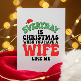 Tarjeta Festiva Xmas Card for Husband Funny From Wife
