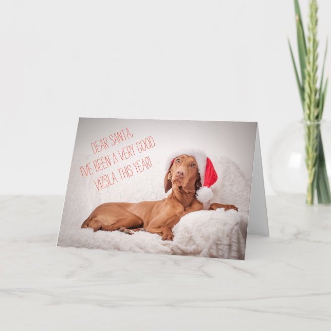 Tarjeta Festiva Xmas, Christmas Card “Magyar Vizsla”/Good Santa (Anverso)