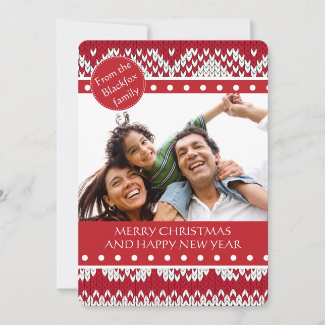 Tarjeta Festiva Xmas de punto (Anverso)