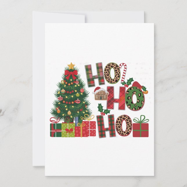 Tarjeta Festiva Xmas Gift Ho Ho (Anverso)